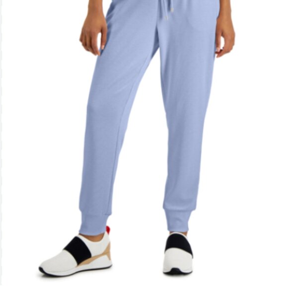 INC INTERNATIONAL CONCEPTS Women's Blue Pull-On Lurex Knit Jogger Pants Medium - Picture 2 of 2